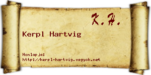 Kerpl Hartvig névjegykártya